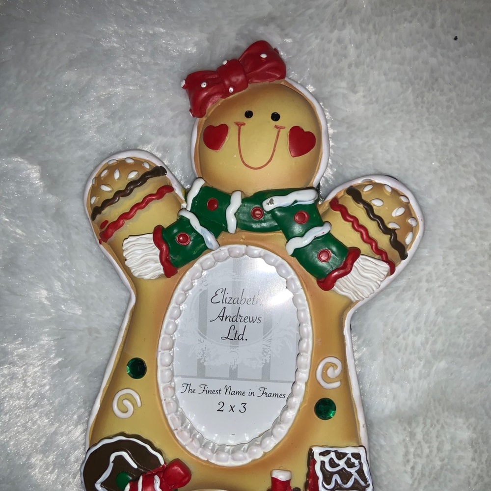 ☃️4/$22☃️ GINGERBREAD MAN PHOTO FRAME - RED BOW TO RIGHT